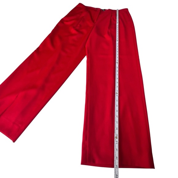 J.Crew Wool Tuxedo Wide-Leg Pleated Limited Edition Pants in Red Color Size 14 - Picture 16 of 16